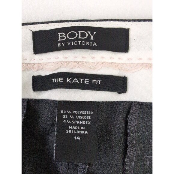 Body By Victoria Pants Women 14 Gray Kate Fit Bootcut Career Office Professional - Picture 5 of 9